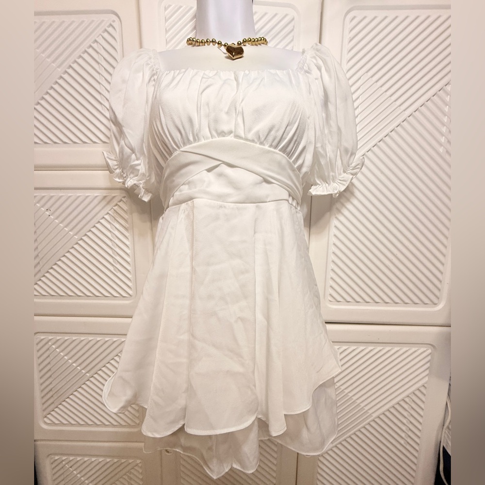 Elegant White Off-Shoulder Romper